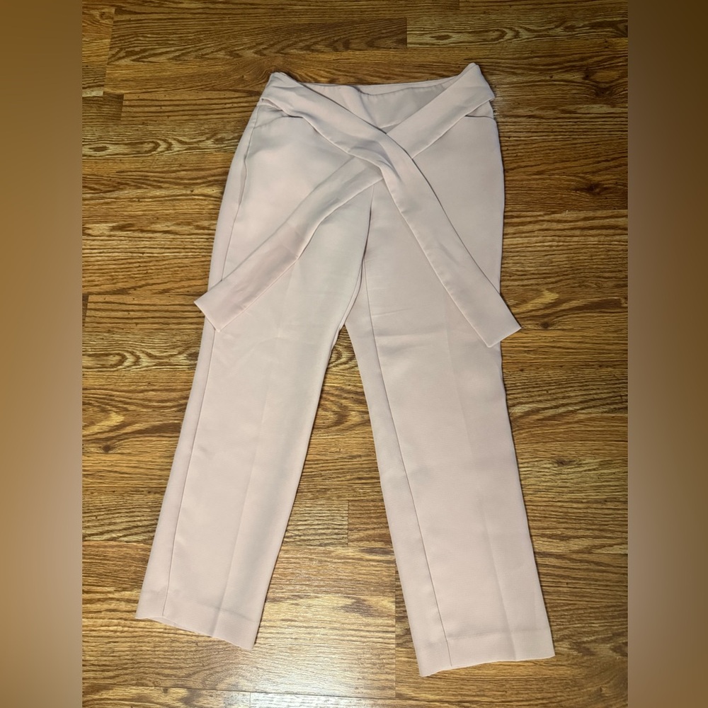 Ann Taylor Factory Light Pink Tie Front Trousers Size 8 - Picture 9 of 9